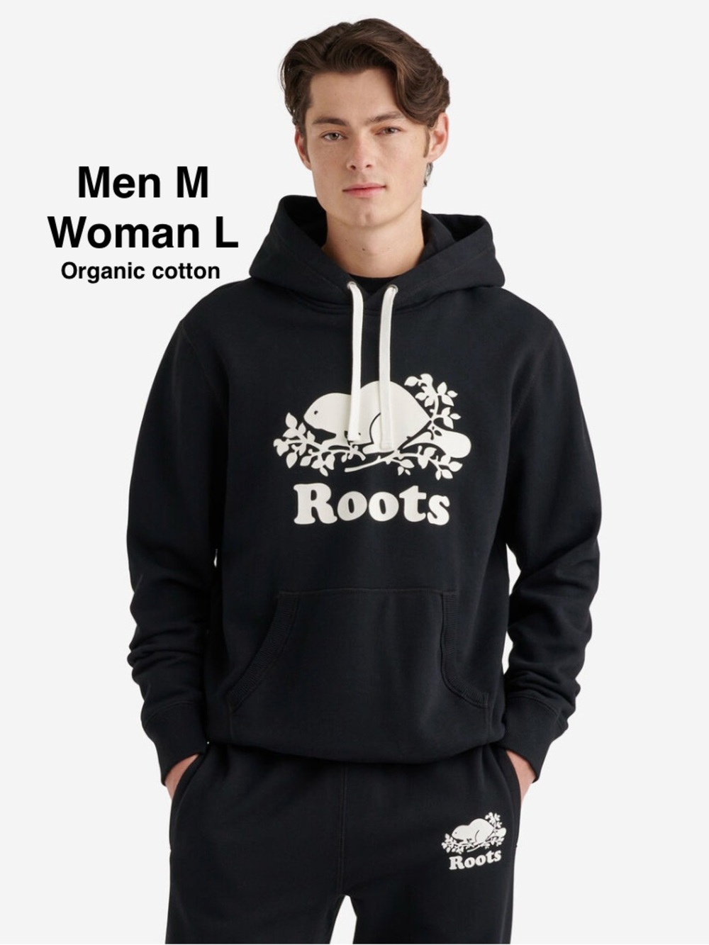 Roots Organic Original Kanga Hoodie Size M unisex ⭐️⭐️⭐️⭐️⭐️